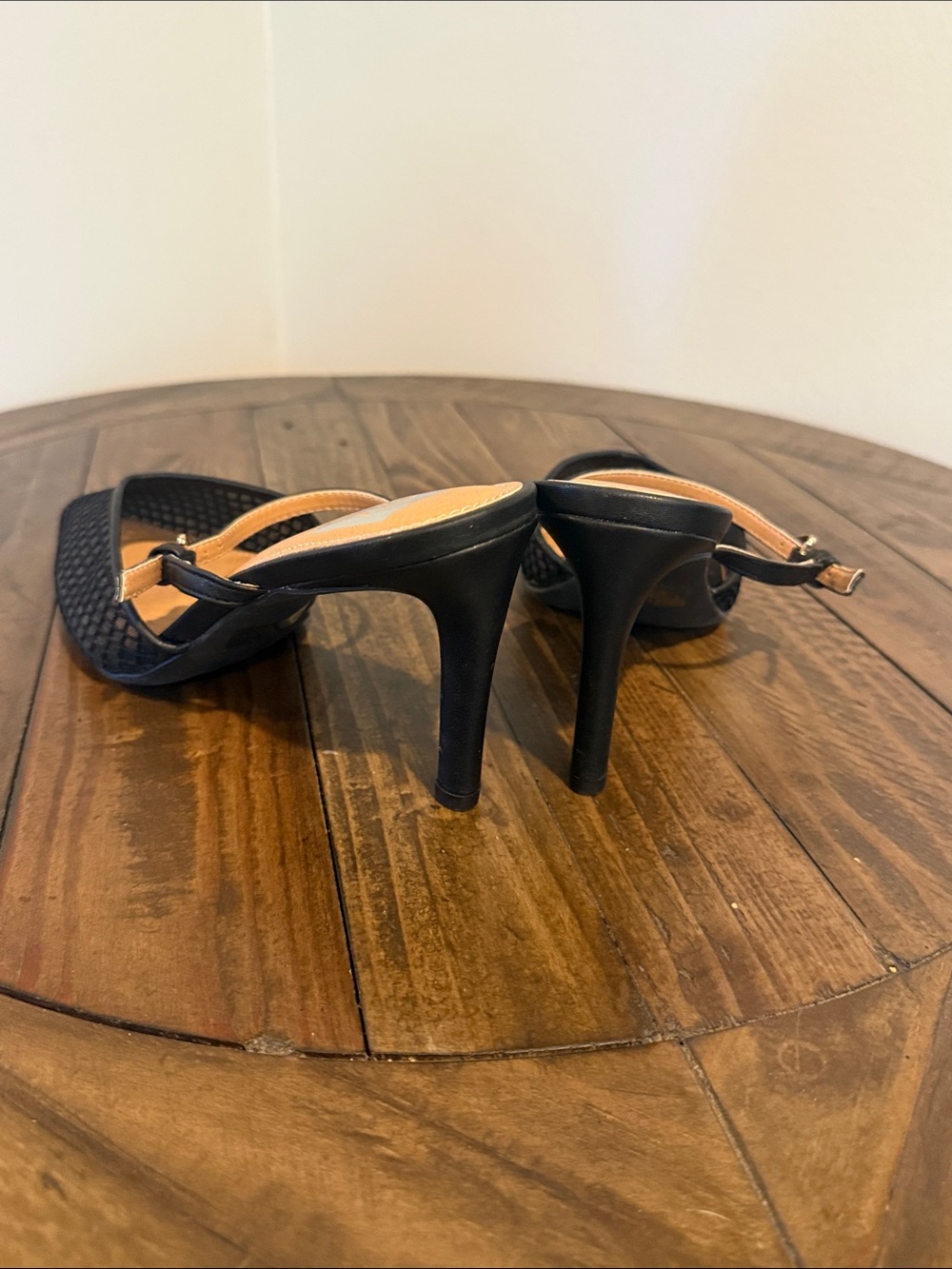 Dolce Vita Black Mesh Pointed Mules with Slim Strap - Picture 4 of 6